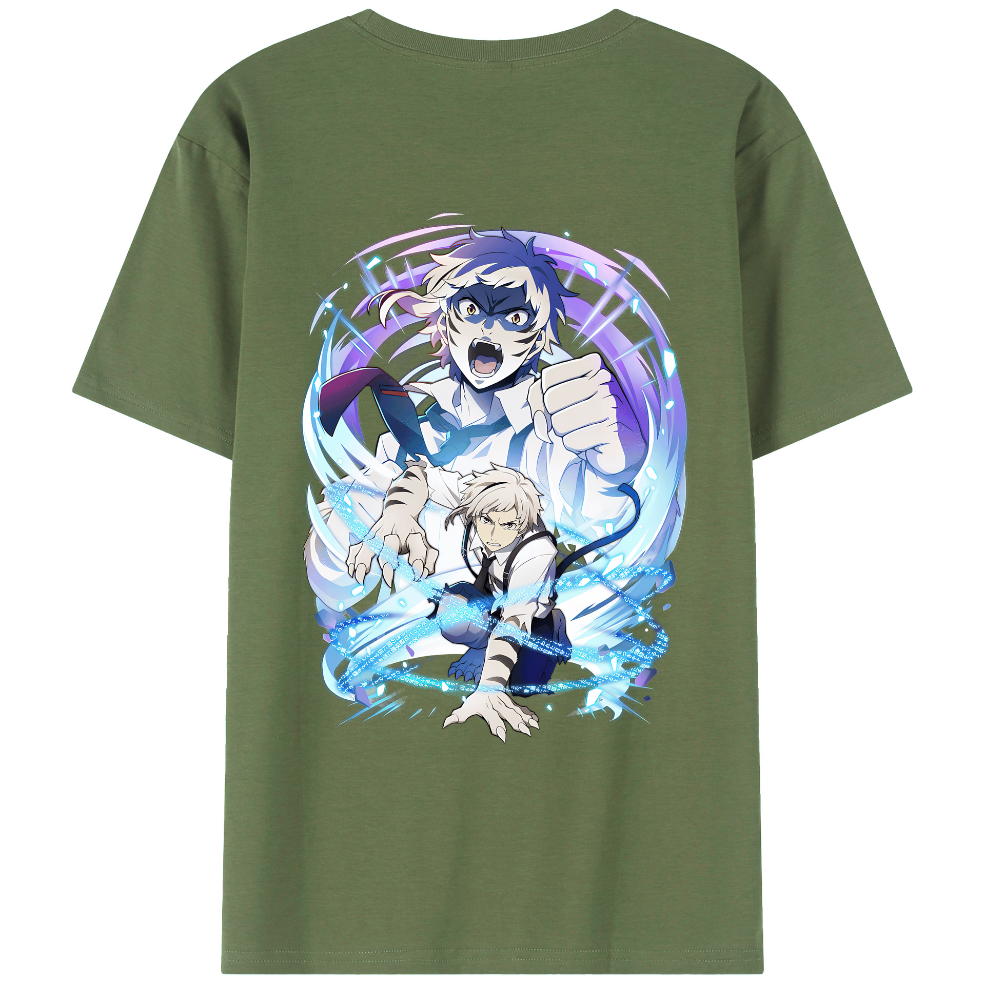 （画像用） 文豪ストレイドッグス Bungo Stray Dogs 綿100％ メンズ半袖Tシャツ（バックプリント） 通気性